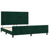 vidaXL Estrutura de cama c/ cabeceira 180x200 cm veludo verde-escuro