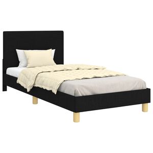 vidaXL Estrutura de Cama Infantil com Cabeceira Preto 90 x 190 cm