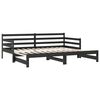 vidaXL Estrutura sof&aacute;-cama de puxar 2x(90x200) cm pinho maci&ccedil;o preto