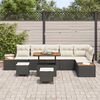 vidaXL Conjunto de Sof&aacute; de Jardim 9 pcs Preto vime PE