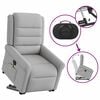 vidaXL Poltrona el&eacute;trica elevat&oacute;ria massagens tecido cinzento-nublado