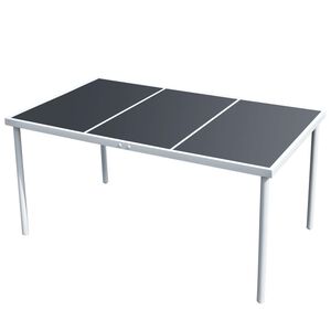 vidaXL Mesa de jardim 150x90x74 cm preto a&ccedil;o