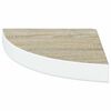 vidaXL Prateleira de canto parede 25x25x3,8 cm MDF cor carvalho/branco
