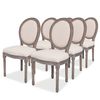 vidaXL Cadeiras de jantar 6 pcs tecido cor creme