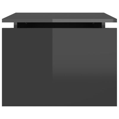 vidaXL Mesa de centro 68x50x38 cm contraplacado cinzento brilhante