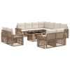 vidaXL Conjunto de Sof&aacute; de Jardim 12 unid. Bege e Branco Creme vime PE