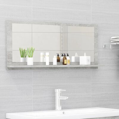 vidaXL Espelho de casa de banho 90x10,5x37 cm contrapl. cinza cimento