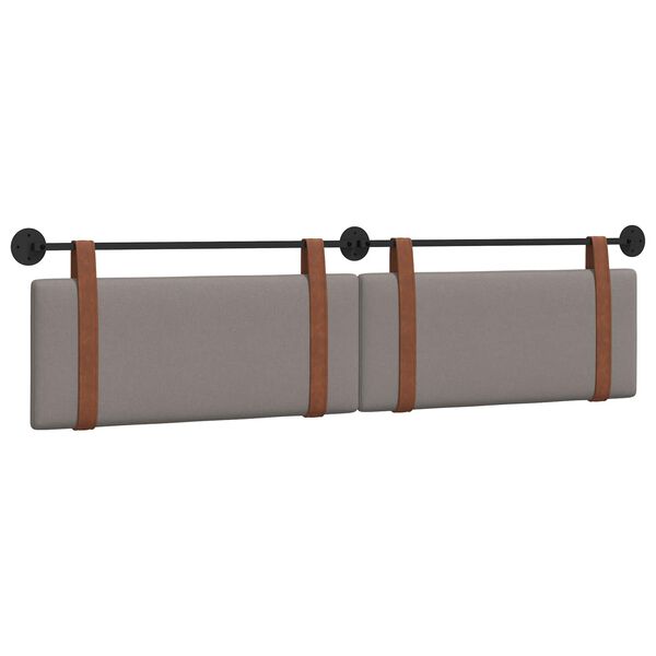 vidaXL Cabeceira Suspensa Liso Cinzento-acastanhado 210 x 55 x 5 cm