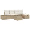 vidaXL Conjunto de Sof&aacute; de Jardim 6 unid. Bege vime PE