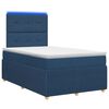 vidaXL Cama Box com LED e Colch&atilde;o Azul 120 x 190 cm Tecido