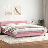 vidaXL Cama com molas colch&atilde;o 200x210 cm veludo rosa