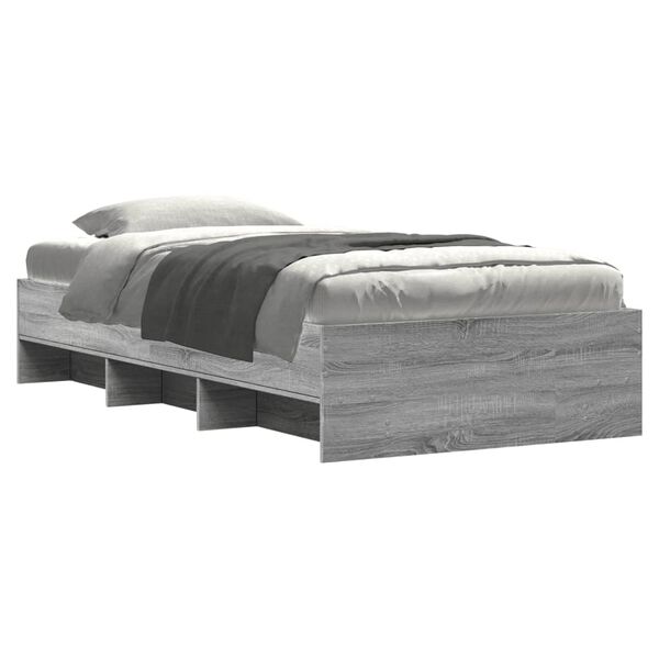 vidaXL Estrutura cama 90x190 cm derivados de madeira cinzento sonoma