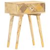 vidaXL Mesa de cabeceira 43x30x58 cm madeira de mangueira maci&ccedil;a