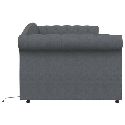 vidaXL Sofá-cama c/ saída USB 90x200 cm tecido cinzento-escuro