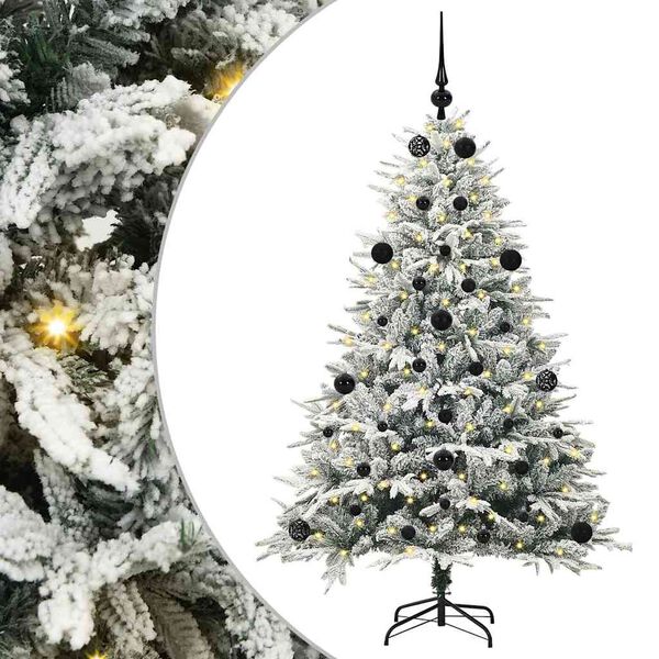 vidaXL &Aacute;rvore de Natal Artificial Pr&eacute;-iluminada com Conjunto de Bolas