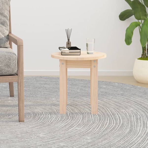 vidaXL Mesa de centro &Oslash; 35x35 cm madeira de pinho maci&ccedil;a