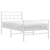 vidaXL Estrutura de cama com cabeceira e p&eacute;s 90x200 cm metal branco