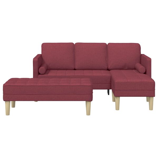 vidaXL Conjunto de Sofás 2 pcs vermelho tinto 173 x 131 x 67 cm tecido