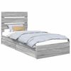 vidaXL Cama com Armazenamento com gaveta Cinza Sonoma 90 x 190 cm