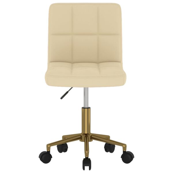 vidaXL Cadeira de jantar girat&oacute;ria veludo cor creme