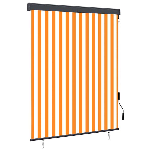 vidaXL Estore de rolo para exterior 140x250 cm branco e laranja