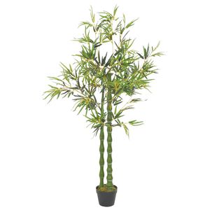 vidaXL Bambu artificial com vaso verde 160 cm