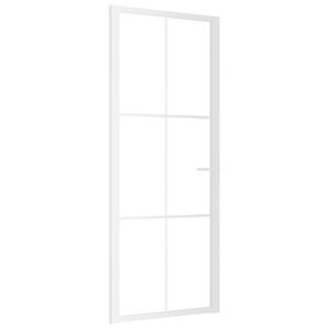 vidaXL Porta de interior 83x201,5 cm vidro ESG e alumínio branco