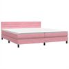 vidaXL Cama box spring c/ colch&atilde;o e LED 180x210 cm veludo Rosa