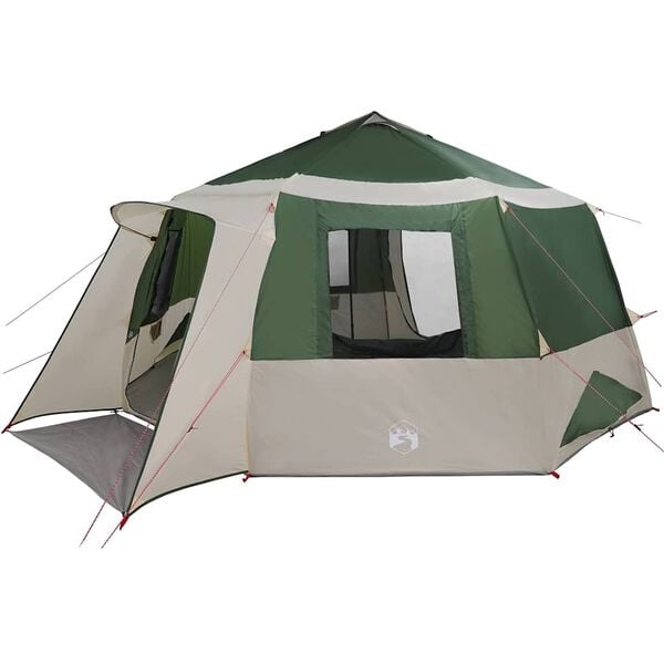 vidaXL Barraca Cabana com telhado Verde e Cinza 500 x 500 x 294 cm