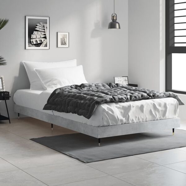 vidaXL Estrutura de cama 100x200 cm derivados de madeira cinza sonoma