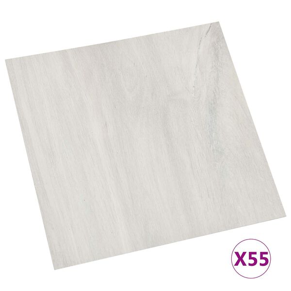 vidaXL Pranchas de Piso 55 pcs Creme 5,11 m&sup2; PVC