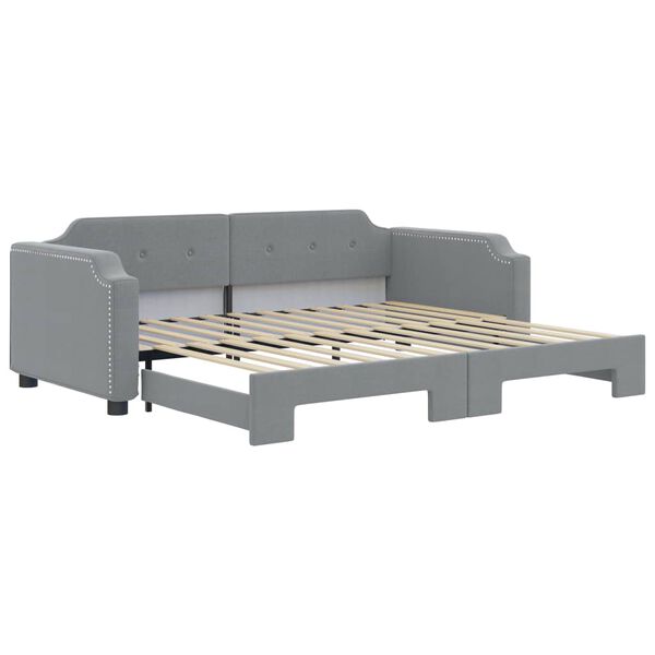 vidaXL Sofá-cama com gavetão 80x200 cm tecido cinzento-claro
