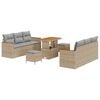 vidaXL Conjunto de Sof&aacute; de Jardim 9 unid. Bege vime PE
