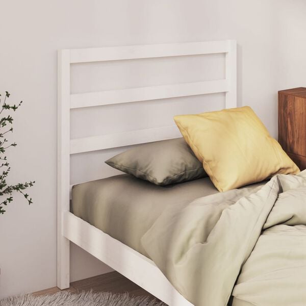 vidaXL Cabeceira de cama 81x4x100 cm pinho maci&ccedil;o branco