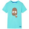 T-shirt de manga curta para crian&ccedil;a ciano 128