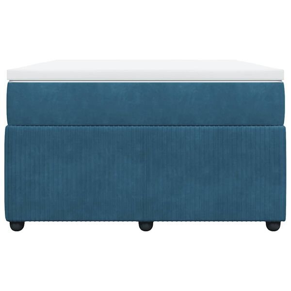 vidaXL Cama boxspring com colch&atilde;o 120x200 cm veludo azul-escuro