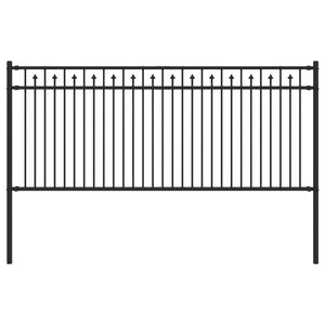 vidaXL Cerca com Espeto BAARLO 200 x 80 cm A&ccedil;o revestido a p&oacute; Preto