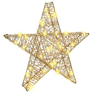 vidaXL Estrela 3D 50 LED Branco quente 55 x 52.5 x 9 cm PET