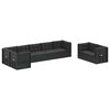 vidaXL 8 pcs conjunto lounge de jardim c/ almofad&otilde;es vime PE preto