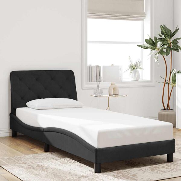 vidaXL Estrutura de cama sem colch&atilde;o 90x190 cm veludo preto