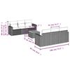 vidaXL 7 pcs conjunto sof&aacute;s p/ jardim c/ almofad&otilde;es vime PE cinzento