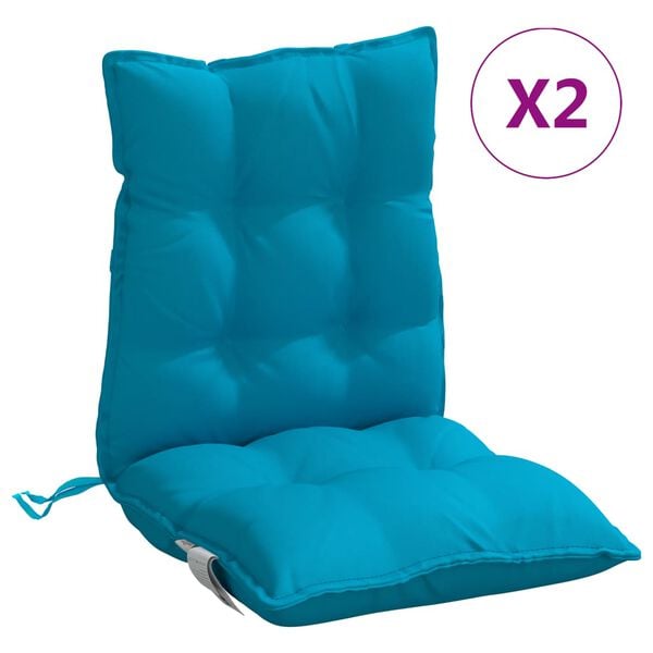 vidaXL Almofadões cadeira encosto baixo 2 pcs tecido oxford azul-claro