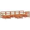 vidaXL Conjunto de Lounge de Jardim 8 pcs Castanho Cera
