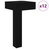 vidaXL P&eacute;s de Apoio 12 unid. Preto 57 x 57 x 100 mm Ferro