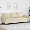 vidaXL Sof&aacute; de 3 lugares 180 cm couro artificial cor creme