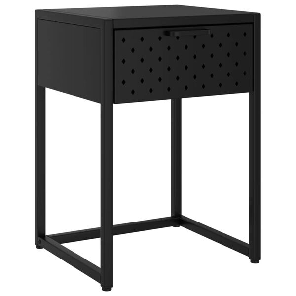 vidaXL Mesa de cabeceira 38x35x54 cm a&ccedil;o preto