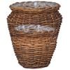 vidaXL Cesta de Plantador 2 pcs Castanho Rattan Lacak