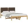 vidaXL Estrutura de Cama com Cabeceira Estofada Branco lavado e taupe
