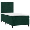 vidaXL Cama box spring c/ colch&atilde;o/LED 90x190 cm veludo verde-escuro