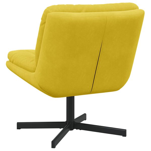 vidaXL Cadeira Relaxante Girat&oacute;ria Amarelo 63 x 75 x 76 cm Veludo